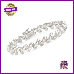 Sterling Silver San Marco Link Bracelet 7 Inch Italian Jewelry